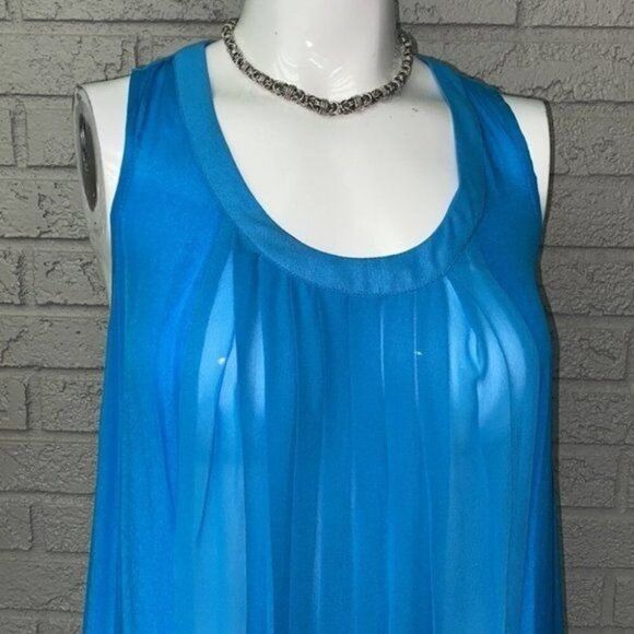 Anthropologie Aryn K Women Drop Waist Pleated Tank Halter Dress Size M - Picture 3 of 13